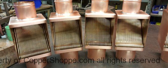 AutoClear Brasstonian Series Copper Downspout Cleanout Filter Leaf Debris Diverter