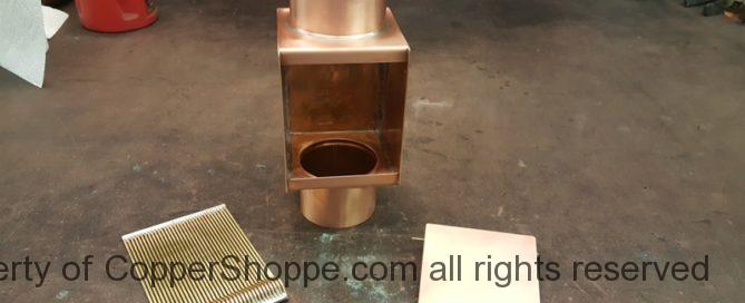 AutoClear Brasstonian Series Copper Downspout Cleanout Filter Leaf Debris Diverter