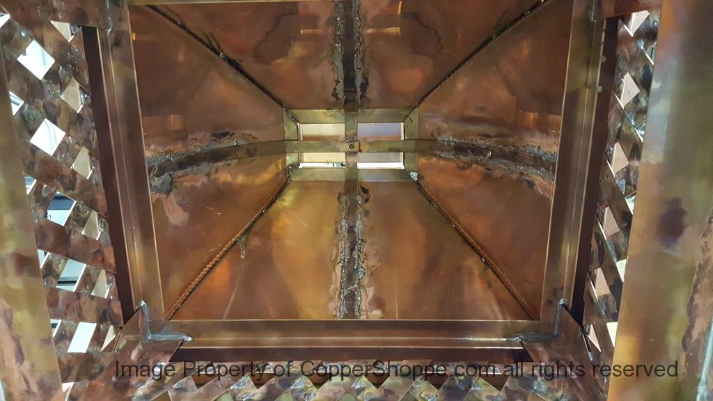Copper Dome Style Chimney Cap with Lattice and Copper Spire
