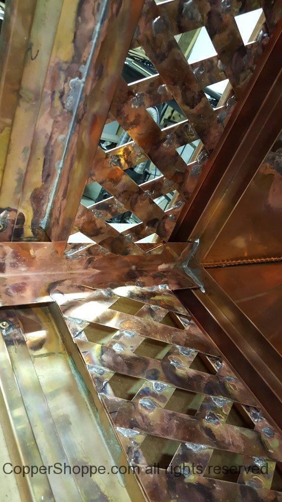 Copper Dome Style Chimney Cap with Lattice and Copper Spire