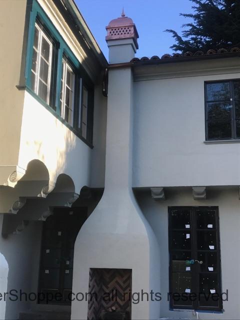 Copper Dome Style Chimney Cap with Lattice and Copper Spire
