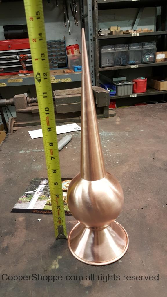 Copper Dome Style Chimney Cap with Lattice and Copper Spire