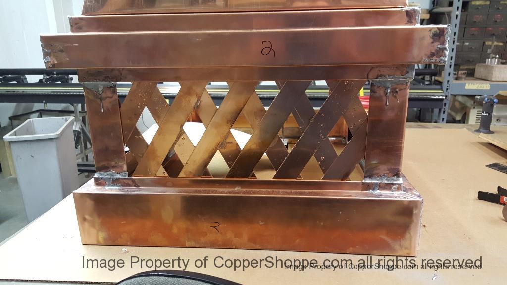 Copper Dome Style Chimney Cap with Lattice and Copper Spire
