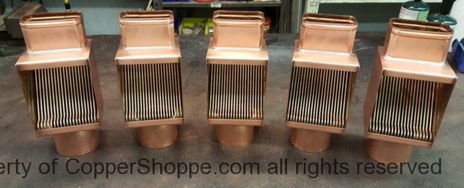 AutoClear Brasstonian Series Copper Downspout Cleanout Filter Leaf Debris Diverter