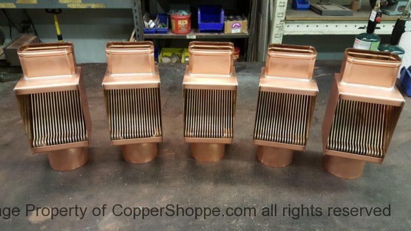AutoClear Brasstonian Series Copper Downspout Cleanout Filter Leaf Debris Diverter