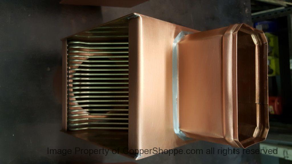 AutoClear Brasstonian Series Copper Downspout Cleanout Filter Leaf Debris Diverter