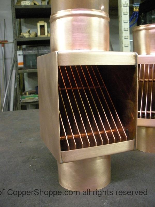 Copper Downspout Cleanout / Clean Outs and Leaf & Debris Diverters