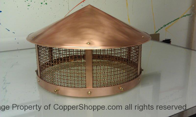 Round Copper Chimney Flue Cap