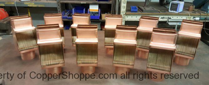 AutoClear Brasstonian Standard Leaf and Debris Diverters Filters Cleanouts for Custom Rectangular Copper Downspouts