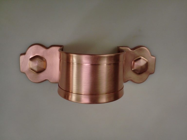 Larchmont Round Ornamental / Decorative Copper Downspout Bands / Straps