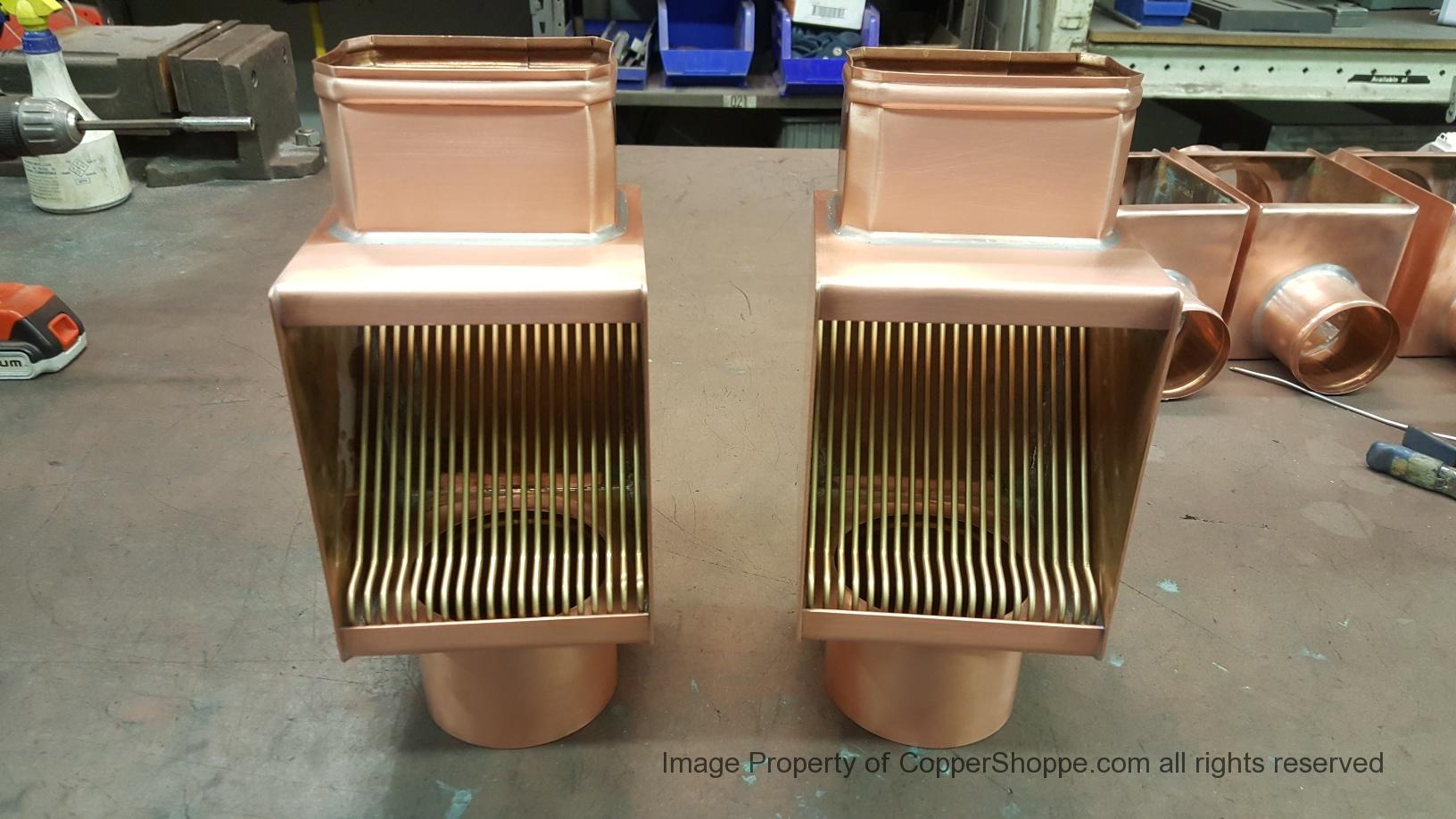AutoClear Brasstonian Standard Rod Packs for 4" by 3" Rectangular Copper Downspouts