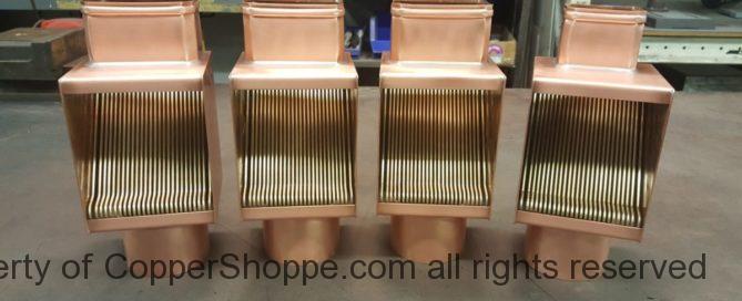 AutoClear Brasstonian Extreme Copper Downspout Cleanouts Leaf Debris Diverters Filters for Rectangular Copper Downspouts