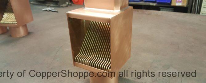 AutoClear Brasstonian Standard Copper Downspout Cleanouts Leaf Debris Diverters Filters for Rectangular Copper Downspouts