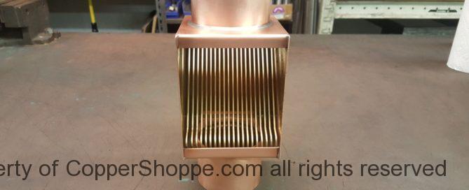 AutoClear Brasstonain with Standard Rod Pack Leaf and Debris Diverter Cleanout for Copper Downspouts