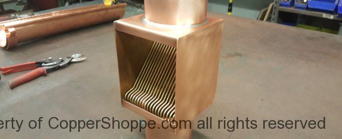 AutoClear Brasstonain with Standard Rod Pack Leaf and Debris Diverter Cleanout for Copper Downspouts