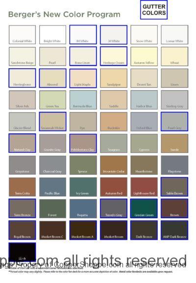 Berger Brothers Gutters Color Chart