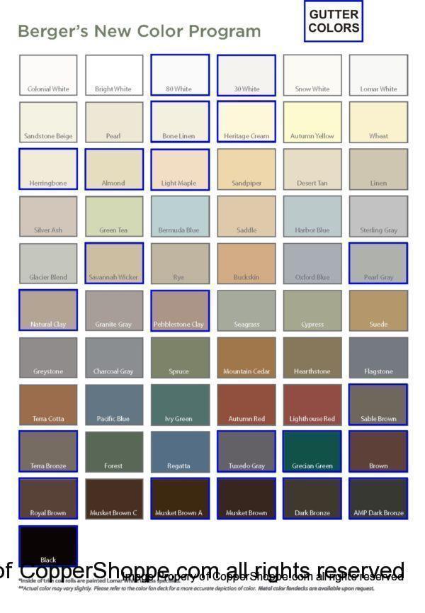 Berger Brothers Gutters Color Chart