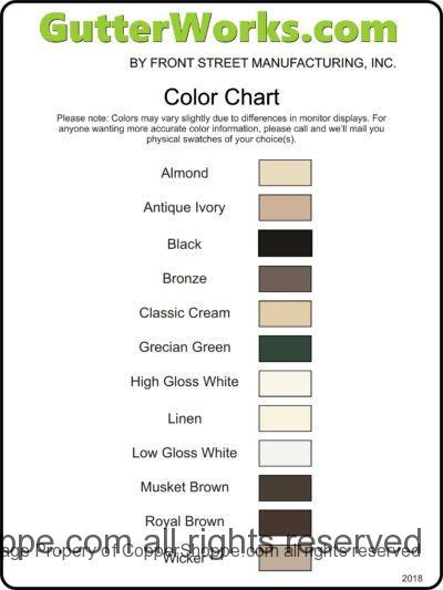 GutterWorks.com by Front Street Manufacturing Color Chart