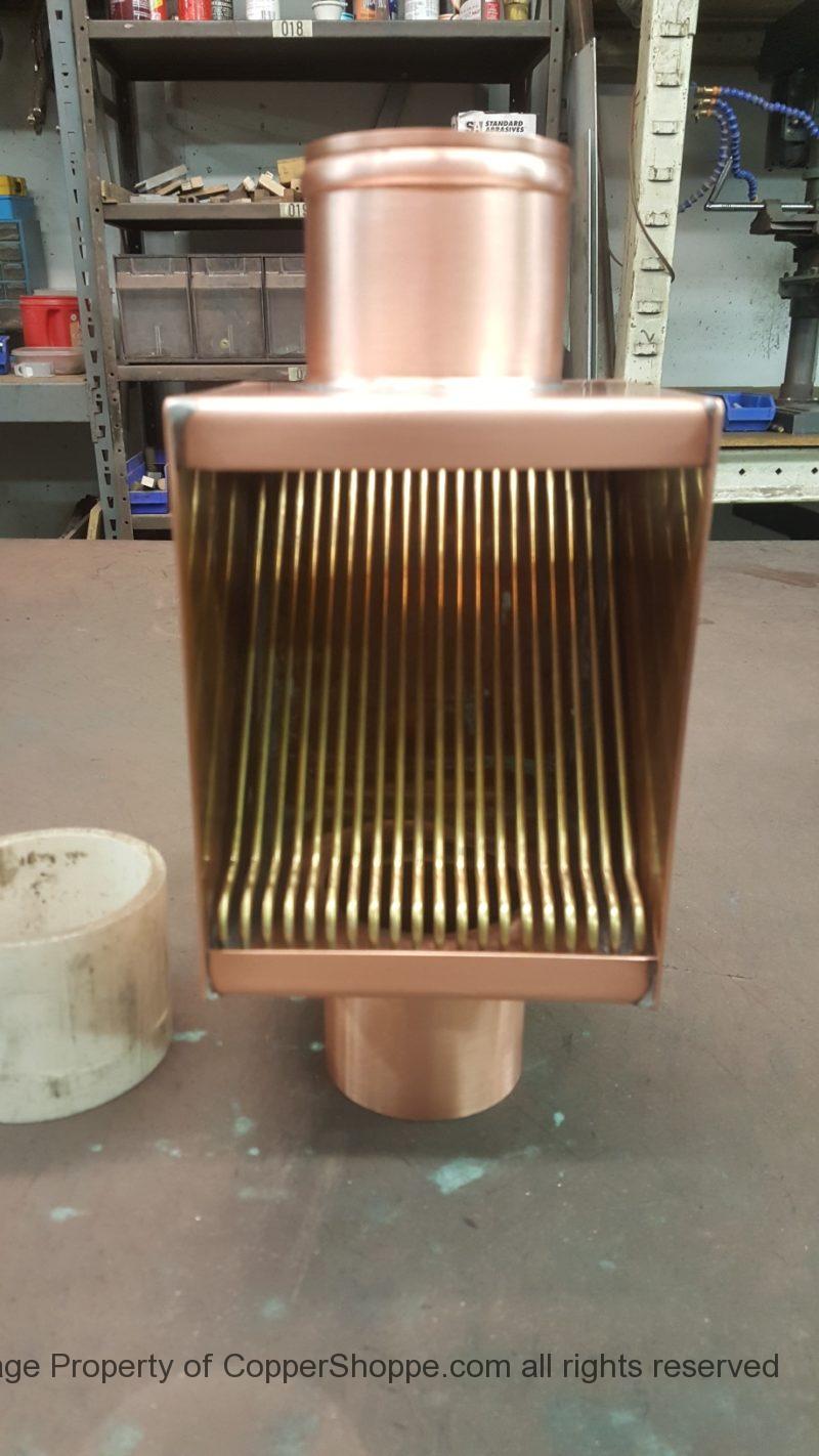AutoClear Brasstonian Leaf and Debris Diverter Filter Cleanout for 3" Round Copper Downspouts