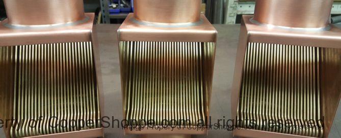 AutoClear Brasstonian Extreme Copper Downspout Clean Outs Leaf Diverters Filters for 4" by 3" Rectangular Copper Downspouts