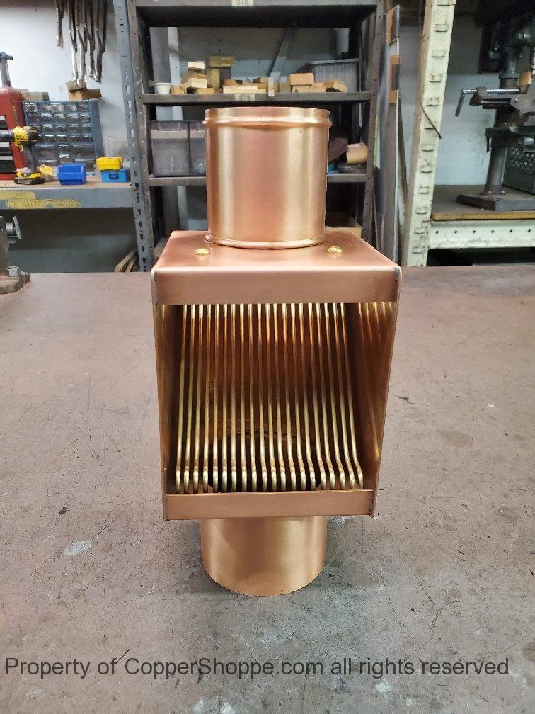 autoclear-i-copper-3-inch-downspout-cleanout-leaf-diverter-filter-422-1 AutoClear Copper Downspout Clean Outs Leaf Diverters Filters Screens