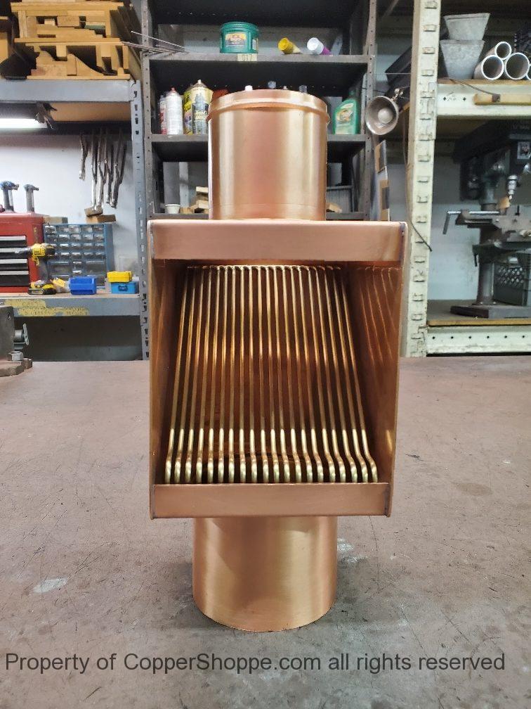 autoclear-i-copper-3-inch-downspout-cleanout-leaf-diverter-filter-422-3 AutoClear Copper Downspout Clean Outs Leaf Diverters Filters Screens