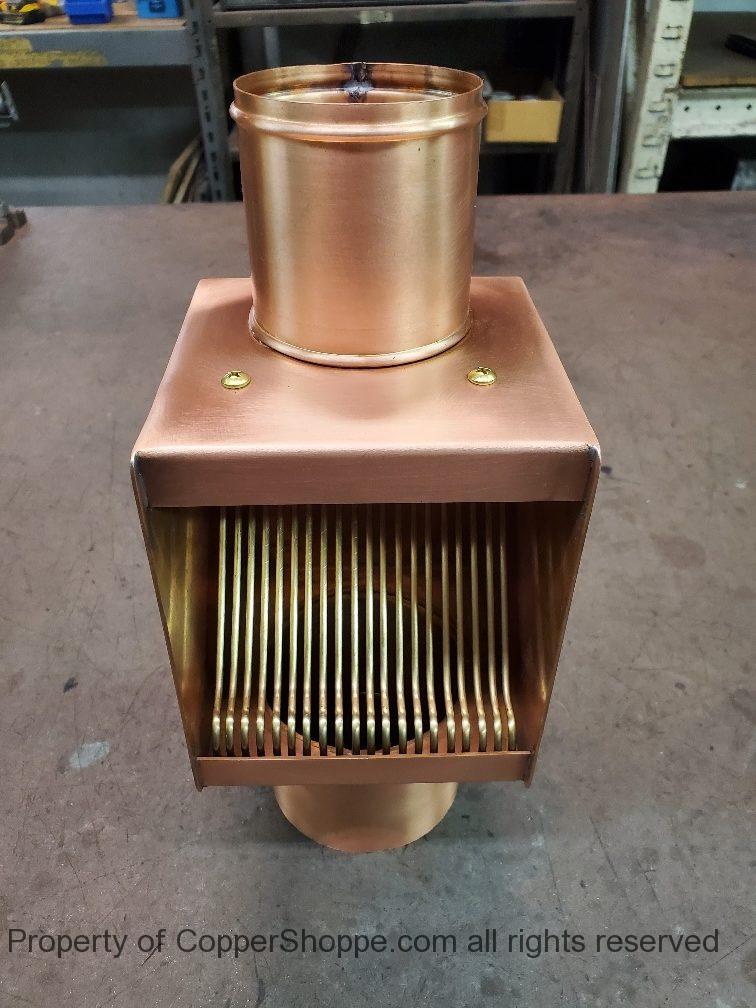 autoclear-i-copper-3-inch-downspout-cleanout-leaf-diverter-filter-422-4 AutoClear Copper Downspout Clean Outs Leaf Diverters Filters Screens