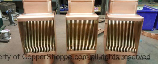 AutoClear Brasstonian Leaf and Debris Diverter Filter Cleanout for 4" by 3" Rectangular Copper Downspouts