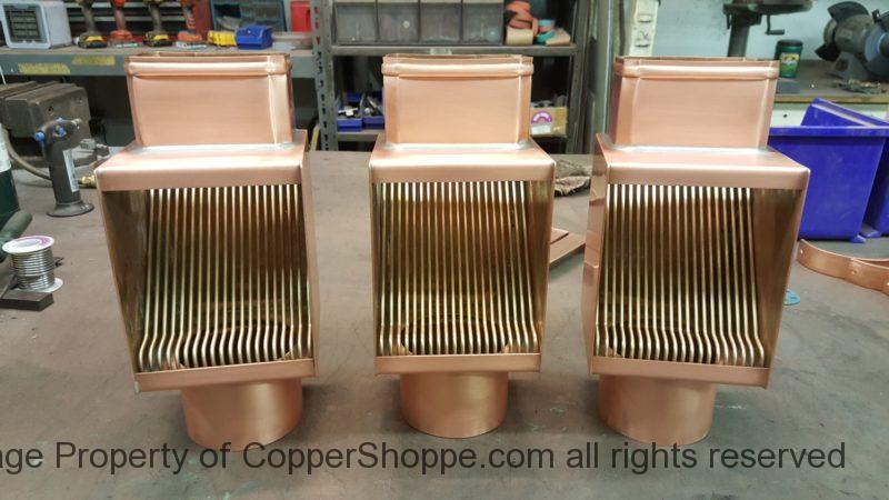 AutoClear Brasstonian Leaf and Debris Diverter Filter Cleanout for 4" by 3" Rectangular Copper Downspouts