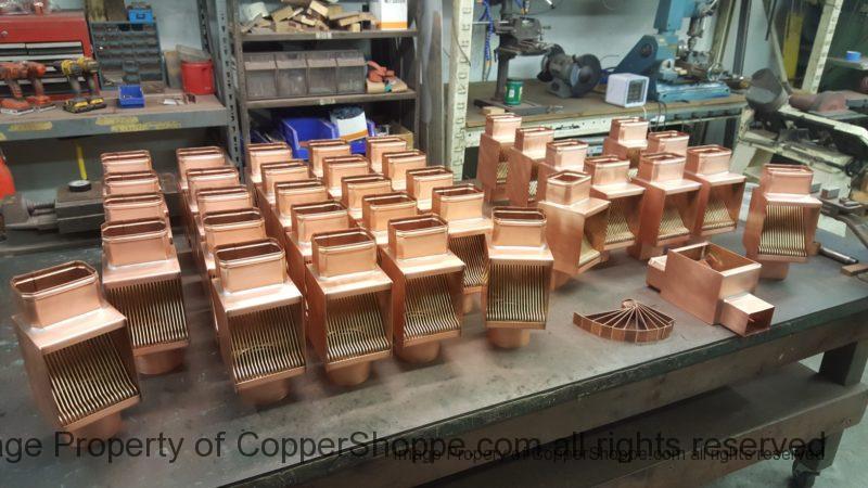 AutoClear Brasstonian with Standard Rod Packs for 4" by 3" Rectangular Copper Downspouts