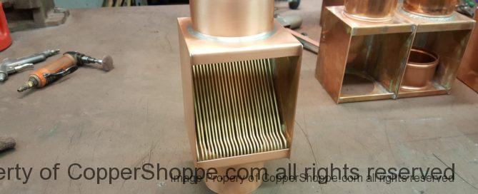 AutoClear Brasstonian Extreme Copper Downspout Leaf and Debris Diverter Filter Auto Clean Out