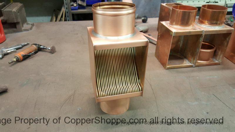 AutoClear Brasstonian Extreme Copper Downspout Leaf and Debris Diverter Filter Auto Clean Out