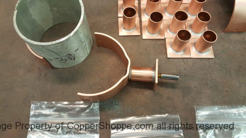 U Style Copper Downspout Brackets with Bandit Bases