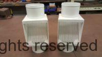 AutoClear I PCSS Stainless Steel Downspout Cleanouts Leaf and Debris Diverters White Primer