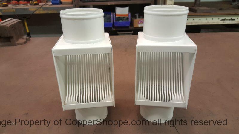 AutoClear I PCSS Stainless Steel Downspout Cleanouts Leaf and Debris Diverters White Primer