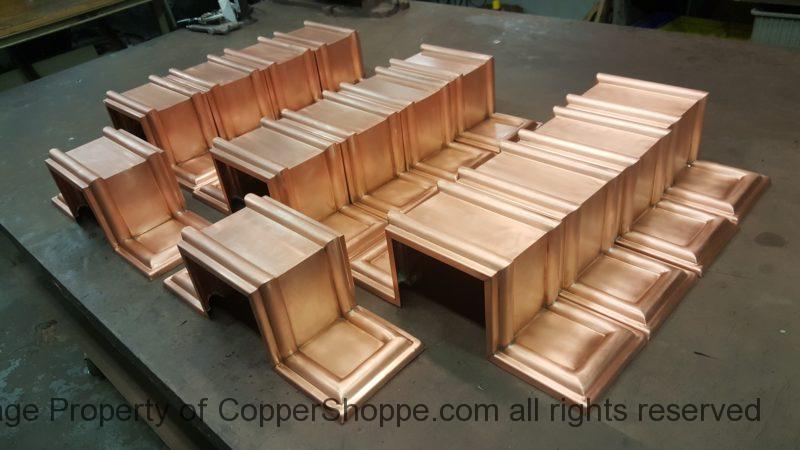 Dorchester Ornamental Copper Downspout Bands for 5" by 4" Rectangular Copper Downspouts