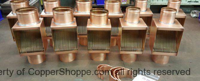 Brasstonian Series AutoClears for 4" and 3" Round Copper Downspouts The Best Copper Downspout Cleanouts