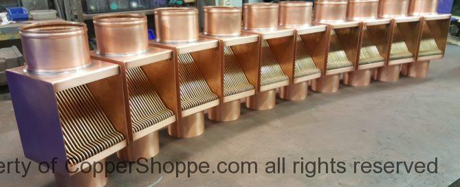 AutoClear I-COPPER and Brasstonian Series Copper Downspout Leaf and Debris Diverters Filters Cleanouts