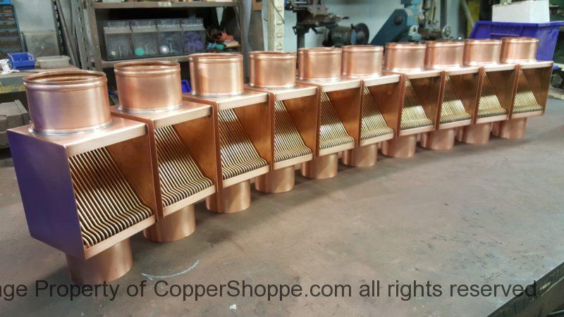 AutoClear I-COPPER and Brasstonian Series Copper Downspout Leaf and Debris Diverters Filters Cleanouts