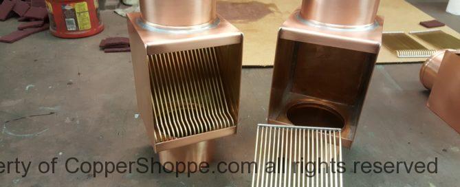 AutoClear Custom Copper Downspout Leaf and Debris Diverters Filters Cleanouts
