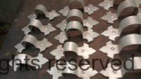Fleur-de-Lis Freedom Gray Copper Ornamental Downspout Bands with custom angle
