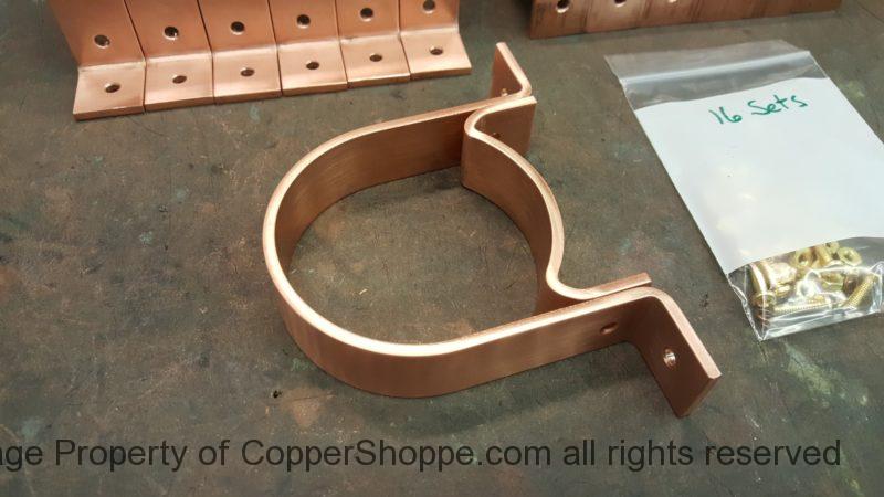 RDS Copper Downspout Brackets for 4 inch Round Copper Downspouts