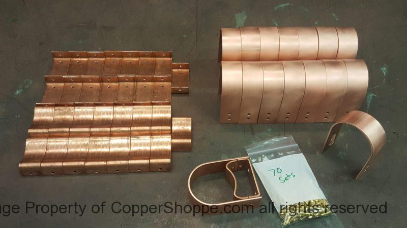 Varni Copper Downspout Brackets for 3" Round Downspouts at a 1-1/2" Stand Off