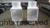 AutoClear PCSS in White to fit 4" Round Downspouts. Best leaf diverter filters cleanouts.