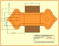 Fleur-di-Lis 2 Ornamental Copper Downspout Band for Large Rectangular downspouts