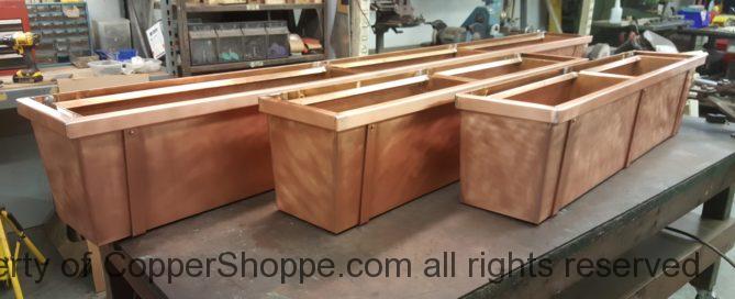 Custom Copper Planter Boxes