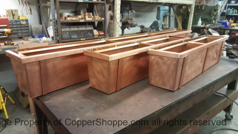 Custom Copper Planter Boxes