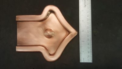 Fleur-di-Lis 2 Ornamental Copper Downspout Band for Large Rectangular downspouts