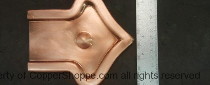 Fleur-di-Lis 2 Ornamental Copper Downspout Band for Large Rectangular downspouts
