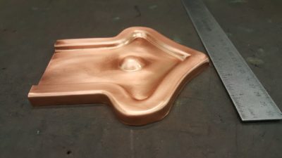 Fleur-di-Lis 2 Ornamental Copper Downspout Band for Large Rectangular downspouts